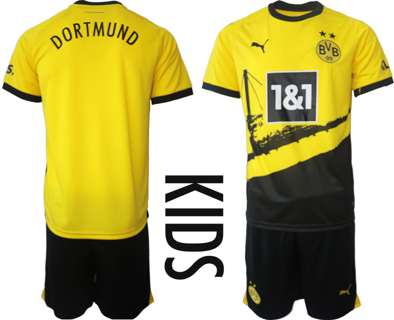 Youth 2023-2024 Club Borussia Dortmund home blank yellow Soccer Jersey->borussia dortmund jersey->Soccer Club Jersey